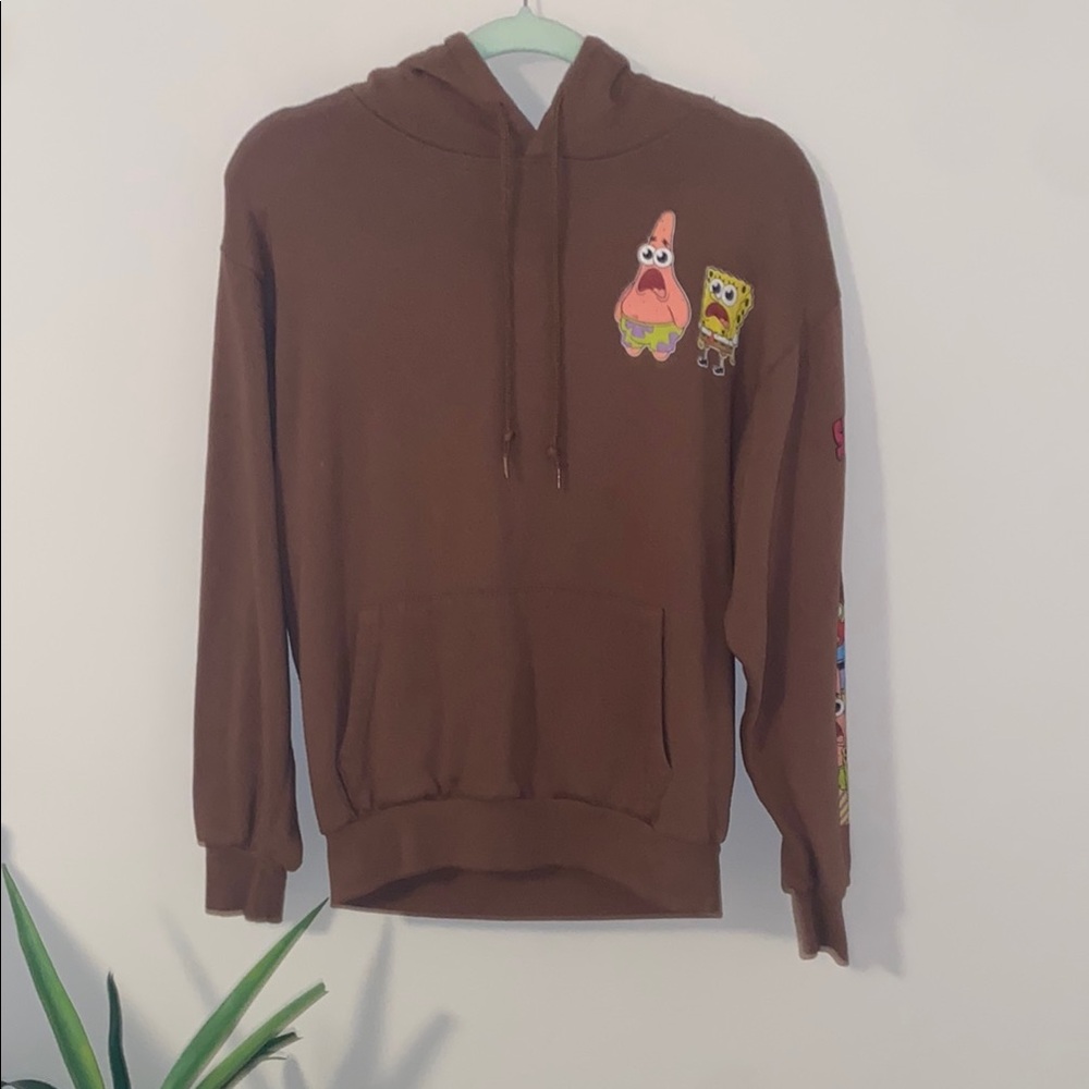 Chocolate Brown Cartoon Graphic Hoodie Sweatshirt